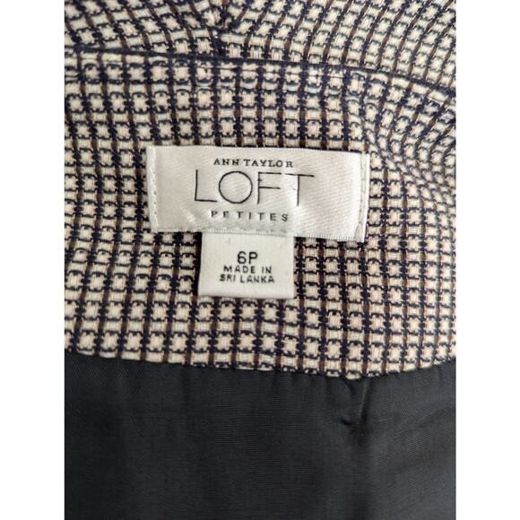 ANN TAYLOR PETITES! BLACK AND CREAM STRETCH COTTON, LINED SKIRT! SZ 6P - Picture 5 of 9